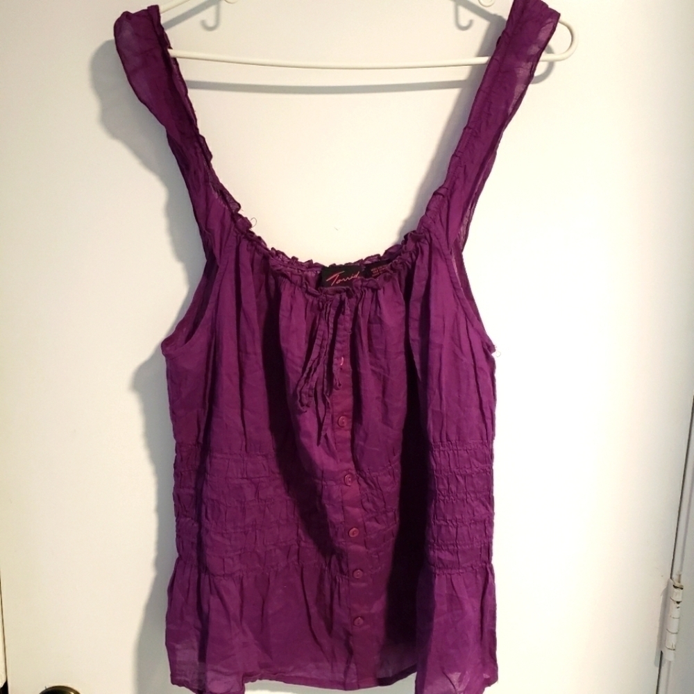 TORRID SMOCKED COTTON SPAGHETTI STRAP TOP